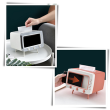 Load image into Gallery viewer, Distributore di fazzoletti con supporto per telefono
