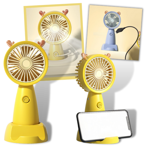 Mini ventilatore USB con supporto per telefono - Ozerty