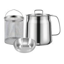 Carica l&#39;immagine nel visualizzatore di Gallery, Pentola per friggere in acciaio inox 2 in 1 -2000ml - Ozerty
