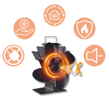 Load image into Gallery viewer, Ventilatore per Stufa a 4 Pale Azionate dal Calore per Caminetti - Ozerty
