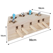 Load image into Gallery viewer, Giocattolo di legno interattivo per gatti con 5 buchi - Ozerty
