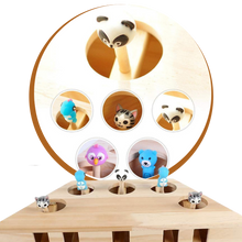 Load image into Gallery viewer, Giocattolo di legno interattivo per gatti con 5 buchi - Ozerty
