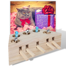 Load image into Gallery viewer, Giocattolo di legno interattivo per gatti con 5 buchi - Ozerty
