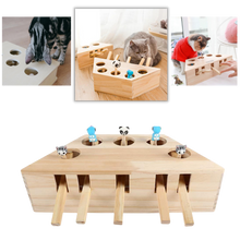 Load image into Gallery viewer, Giocattolo di legno interattivo per gatti con 5 buchi - Ozerty
