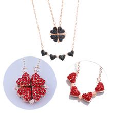Load image into Gallery viewer, Collana a cuore regolabile a 4 foglie di trifoglio - Ozerty
