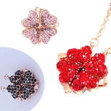 Load image into Gallery viewer, Collana a cuore regolabile a 4 foglie di trifoglio - Ozerty
