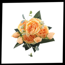 Load image into Gallery viewer, Bouquet di fiori artificiali di seta con peonie e rose - Ozerty
