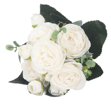 Load image into Gallery viewer, Bouquet di fiori artificiali di seta con peonie e rose
