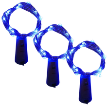 Load image into Gallery viewer, Stringa di luce LED bottiglie con tappo di sughero (confezione da 3)
