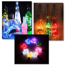 Load image into Gallery viewer, Stringa di luce LED bottiglie con tappo di sughero (confezione da 3) - Ozerty
