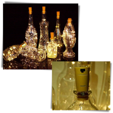 Load image into Gallery viewer, Stringa di luce LED bottiglie con tappo di sughero (confezione da 3) - Ozerty
