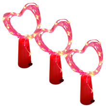 Load image into Gallery viewer, Stringa di luce LED bottiglie con tappo di sughero (confezione da 3)
