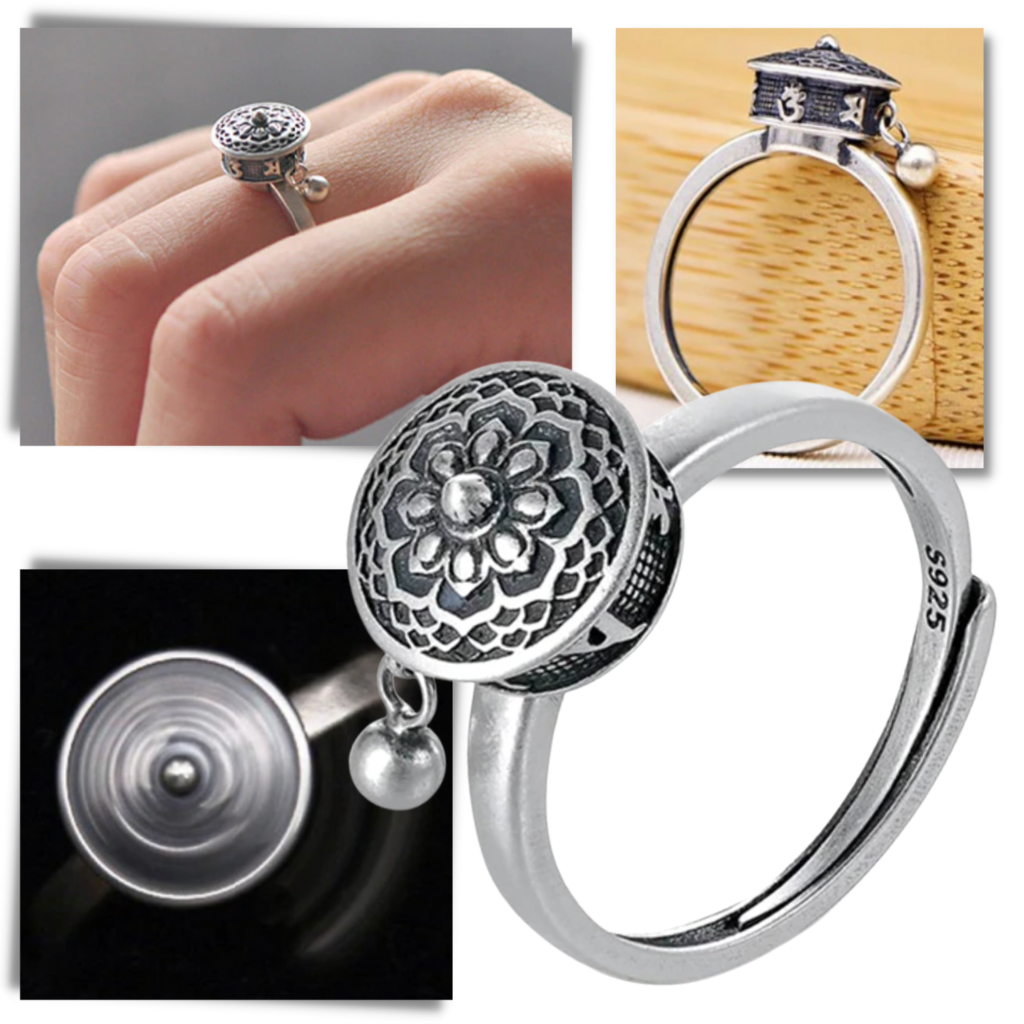 Anello con mantra buddista che gira per donne - Ozerty