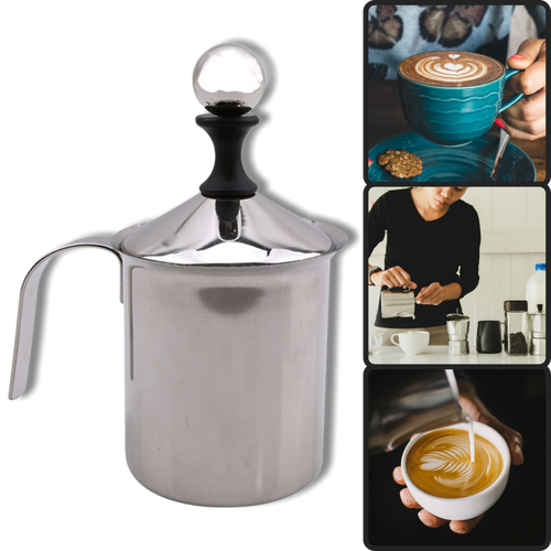 Montalatte manuale in acciaio inox 400ml - Ozerty