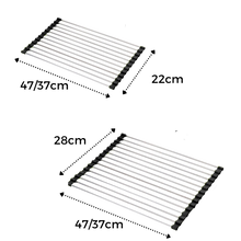 Load image into Gallery viewer, Scolapiatti in acciaio inossidabile arrotolabile per piatti e alimenti - Ozerty
