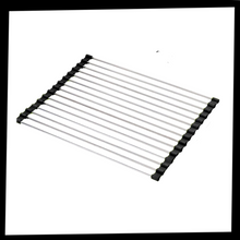 Load image into Gallery viewer, Scolapiatti in acciaio inossidabile arrotolabile per piatti e alimenti - Ozerty
