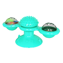 Load image into Gallery viewer, Giocattolo per gatti con mulino a vento rotante e spazzola
