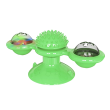 Load image into Gallery viewer, Giocattolo per gatti con mulino a vento rotante e spazzola
