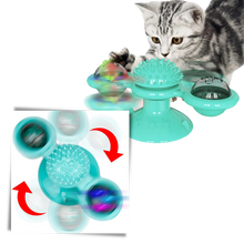 Load image into Gallery viewer, Giocattolo per gatti con mulino a vento rotante e spazzola - Ozerty
