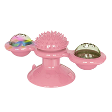 Load image into Gallery viewer, Giocattolo per gatti con mulino a vento rotante e spazzola
