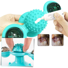 Load image into Gallery viewer, Giocattolo per gatti con mulino a vento rotante e spazzola
