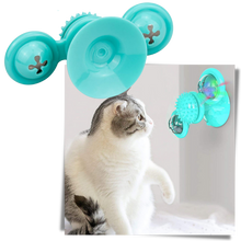 Load image into Gallery viewer, Giocattolo per gatti con mulino a vento rotante e spazzola - Ozerty
