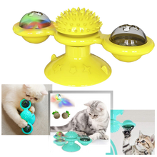 Load image into Gallery viewer, Giocattolo per gatti con mulino a vento rotante e spazzola - Ozerty
