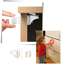 Load image into Gallery viewer, Confezione da 4 serrature magnetiche per armadietti di sicurezza per bambini - Ozerty
