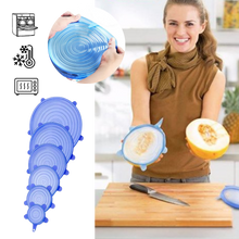Load image into Gallery viewer, 6 Pezzi Coperchi elasticizzati in silicone  - Ozerty
