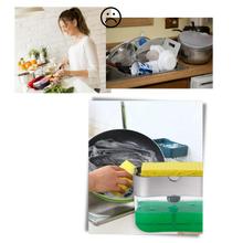 Load image into Gallery viewer, Distributore di detersivo da cucina con porta spugna - Ozerty
