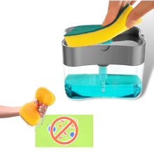 Load image into Gallery viewer, Distributore di detersivo da cucina con porta spugna - Ozerty
