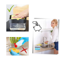 Load image into Gallery viewer, Distributore di detersivo da cucina con porta spugna - Ozerty

