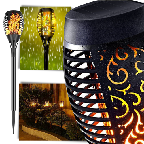 Torcia luminosa solare a LED con fiamma tremolante - Ozerty