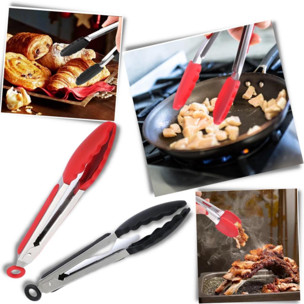 Pinza per barbecue con impugnatura in silicone - Ozerty