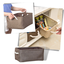 Load image into Gallery viewer, Elegante cestino di lino con manici in corda - Ozerty
