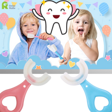 Load image into Gallery viewer, Spazzolino da denti a forma di U per bambini (confezione da 2) - Ozerty
