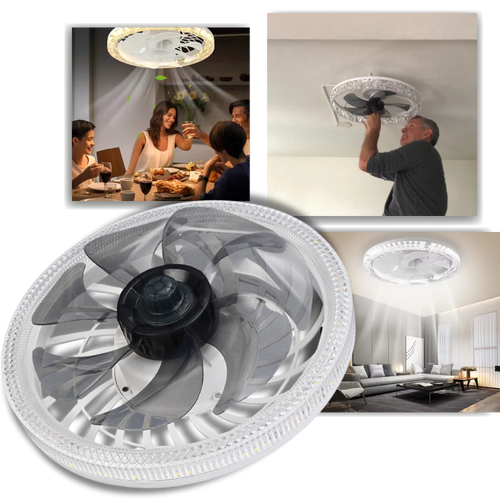 Ventilatore da soffitto estetico con luce e telecomando - Ozerty