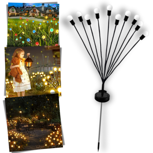 Luci Solari LED da Esterno Impermeabili Automatiche - Ozerty, Luci elettriche del giardino a fuoco d'artificio - Ozerty