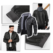 Load image into Gallery viewer, Giacca da moto classica in pelle marrone - Ozerty
