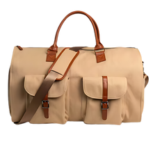 Load image into Gallery viewer, Borsa a Duffel Convertibile per Abbigliamento -Marrone chiaro - Ozerty
