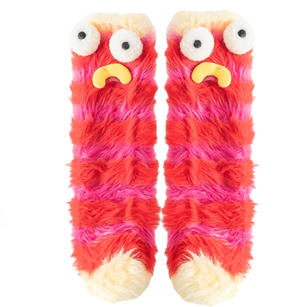 Calzini divertenti in velluto corallo -Rosso - Ozerty