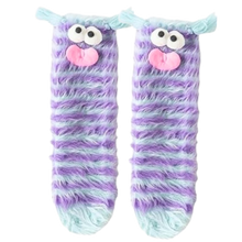 Load image into Gallery viewer, Calzini divertenti in velluto corallo -Strisce blu - Ozerty
