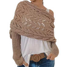 Load image into Gallery viewer, Accogliente Coprispalle Lavorato a Maglia -Cammello - Ozerty
