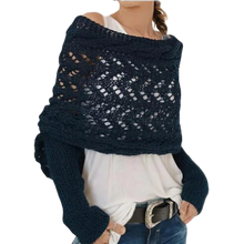 Load image into Gallery viewer, Accogliente Coprispalle Lavorato a Maglia -Blu navy - Ozerty
