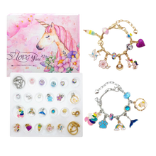 Load image into Gallery viewer, Calendario dell&#39;Avvento 24 Giorni con Gioielli Fai-da-Te -Unicorno - Ozerty
