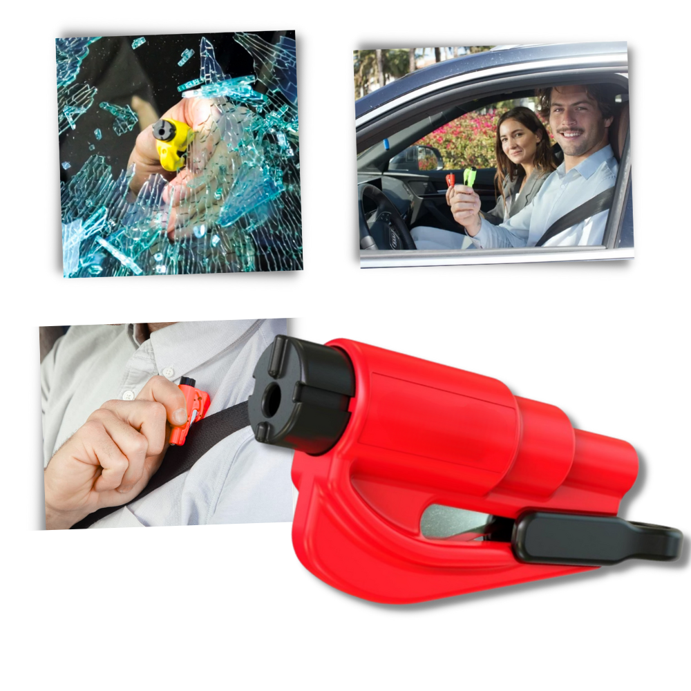 Finestrino auto rotto | Taglierina per cinture di sicurezza | Strumento ...