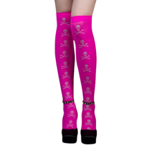 Load image into Gallery viewer, Calze Compressori con Design Festivi per Halloween -Scheletro rosa - Ozerty
