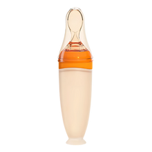 Load image into Gallery viewer, Biberon anti-perdita con cucchiaio in silicone -Arancione - Ozerty
