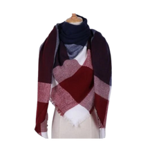 Load image into Gallery viewer, Sciarpa in cashmere a quadri effetto mohair -Atene - Ozerty
