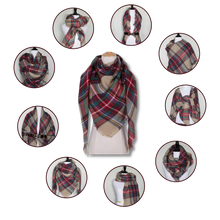 Load image into Gallery viewer, Sciarpa in cashmere a quadri effetto mohair - Ozerty
